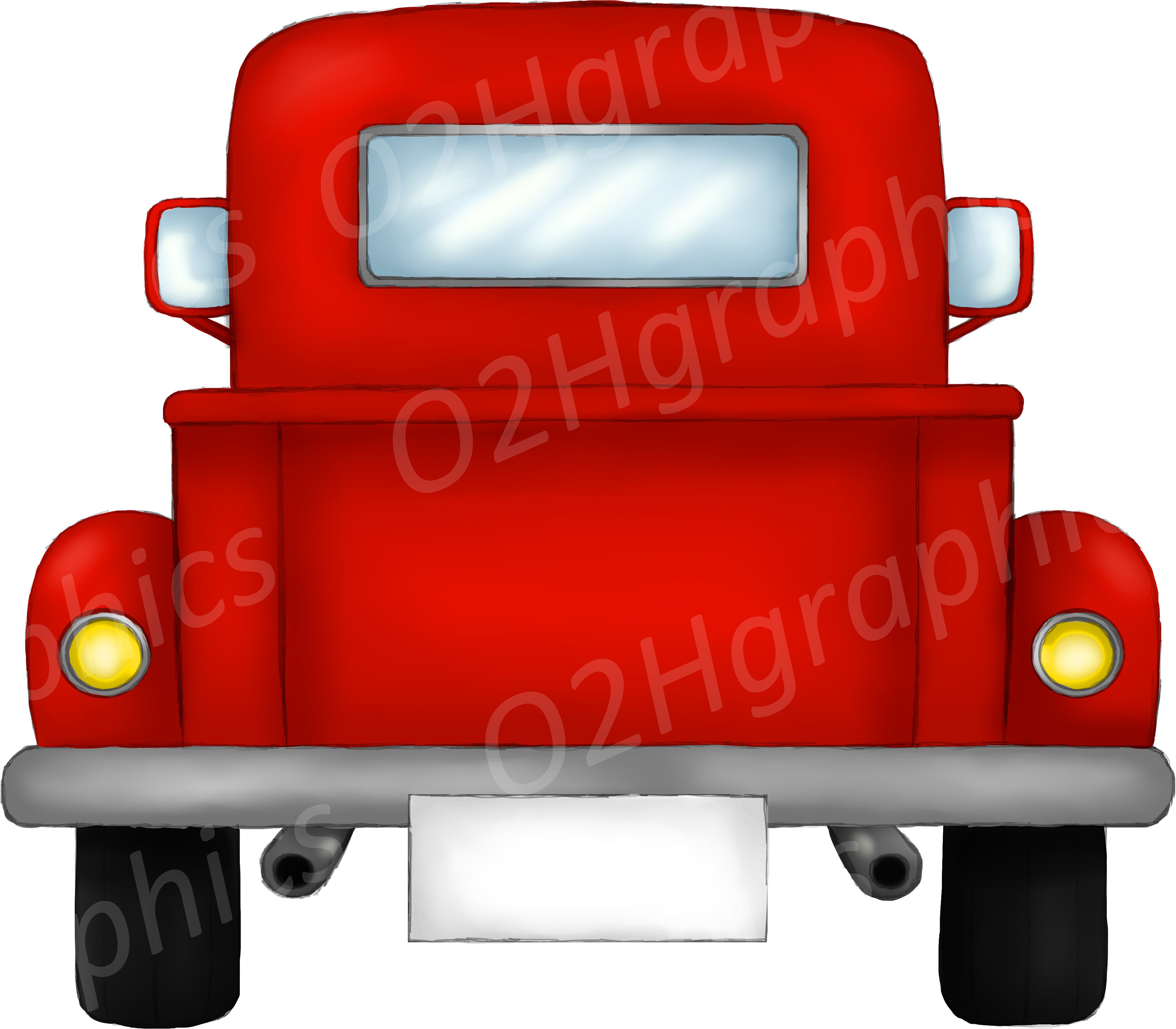 Vintage Red Pickup Trucks Clipart, Vehicle Clipart, Vector Clipart ...