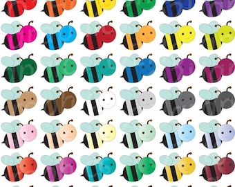 Bienen Clipart, Insekten Clip Art, Biene Icon, Bienen Kness, Hummeln, Vektor Clipart, Digitale Scrapbooking, Grafik Kunstwerk, PNG & J