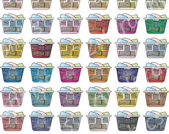 Cesta de lavandería Clipart, Cestas Clipart, Vector Clipart, Digital Scrapbooking, Obra gráfica, PNG, Jpeg, SVG, Digital Clipart, Comercial