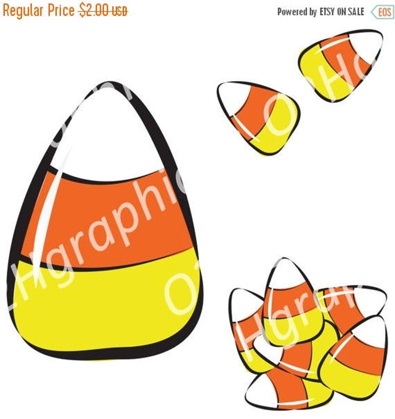 Candy Corn, Vector Clipart, Scrapbooking, Graphic Artwork, PNG & Jpeg, Digital Download, Commercial Use image 1