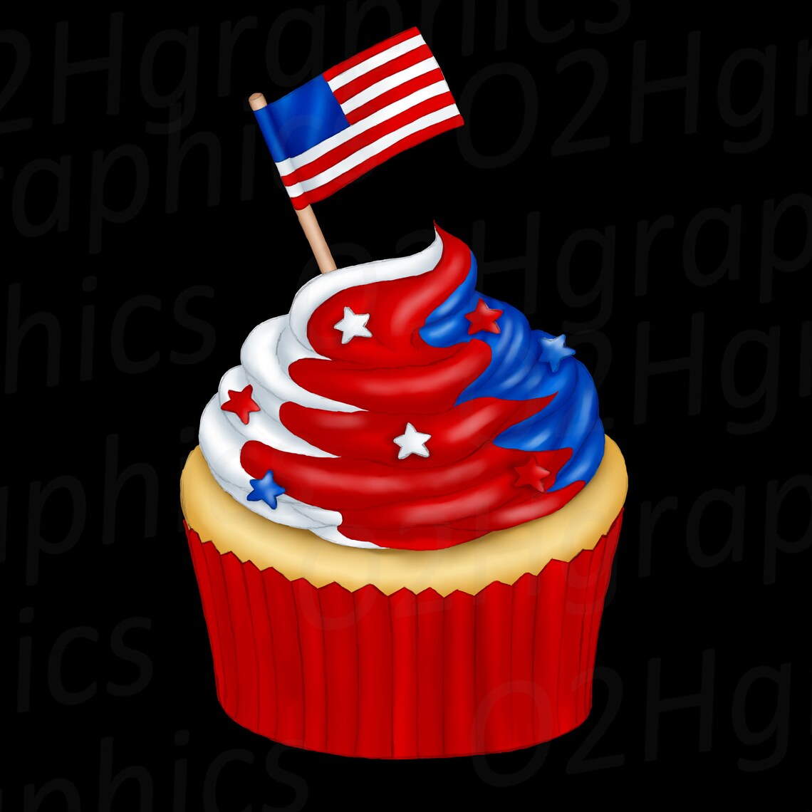 Download 4th of July Clipart Sublimation Design Watercolor Drawing ...