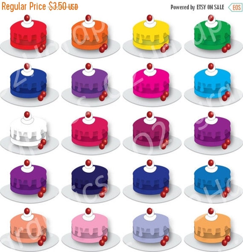Nov 20 Sale Cakes Clipart Cakes Clip Art Bakery Vector Etsy