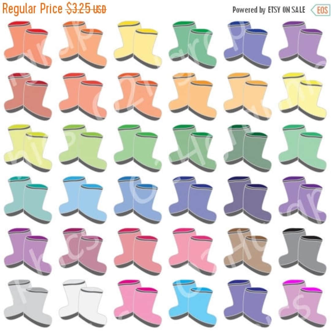 Rain Boots Clipart, Rain Boots Clip Art, Vector Clipart, Digital ...