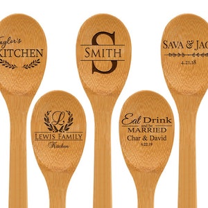 Personalized Spoon, Engraved Wooden Spoon, Baking Party Favors, Chili Cook Off, Bridal Shower Favors, Cooking Gifts, Chef Gift, WS200