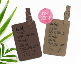 Personalized Luggage Tags, Mr & Mrs Luggage Tags, His and Hers Luggage Tags, Wedding Engagement Gift, Customized Travel Tags LT100