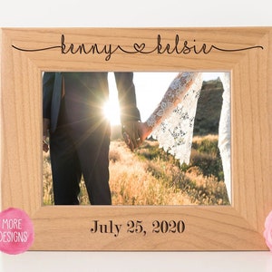 Personalized Custom Engraved Picture Frame - Wedding Gift for Couple