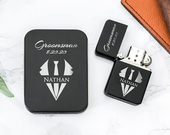 Custom Lighter, Best Man Gifts, Custom Groomsmen Proposal Gift,black