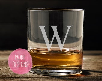 Personalized Whiskey Glass: Monogrammed Bourbon, Scotch Glass