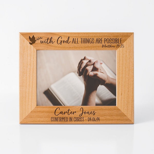 Confirmation Gift, Confirmation In Christ Picture Frame, Personalized Gift, Religious Gifts, Catholic, Christian, SHIPS FAST