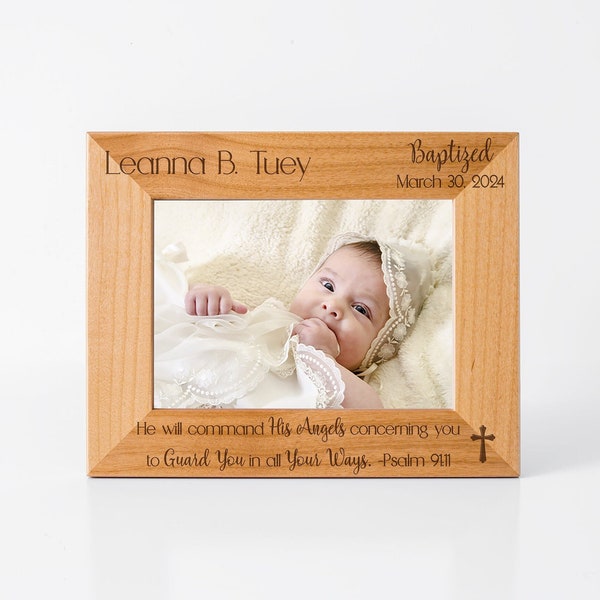 Personalized Engraved Baptism Picture Frame, Baptism Gift, Catholic Gifts, Ships Fast