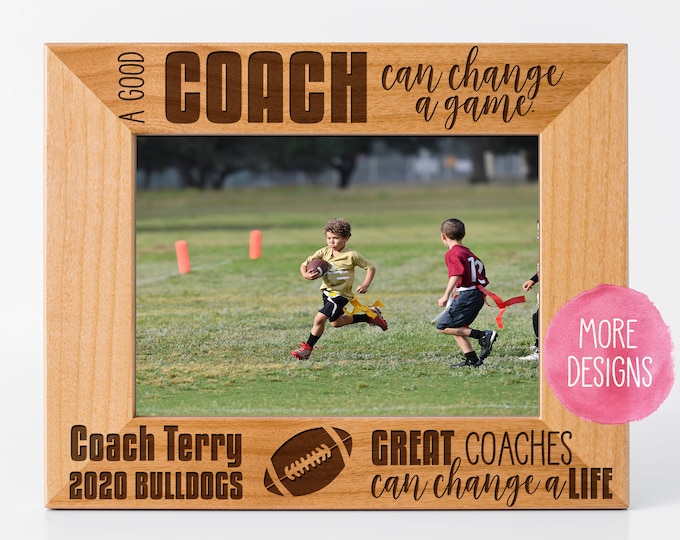 Personalized Custom Engraved Football Coach Picture Frame Gift