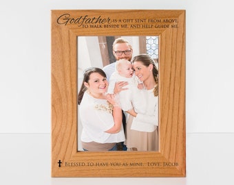 Godfather Gift, Personalized Picture Frame, Baptism Gift, Religious Gifts, Catholic, Christian, SHIPS FAST