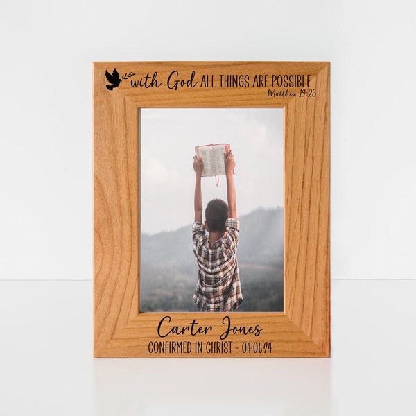 Confirmation In Christ Wood Picture Frame, Personalized Gift, Religious Gifts, Catholic, Christian, SHIPS FAST