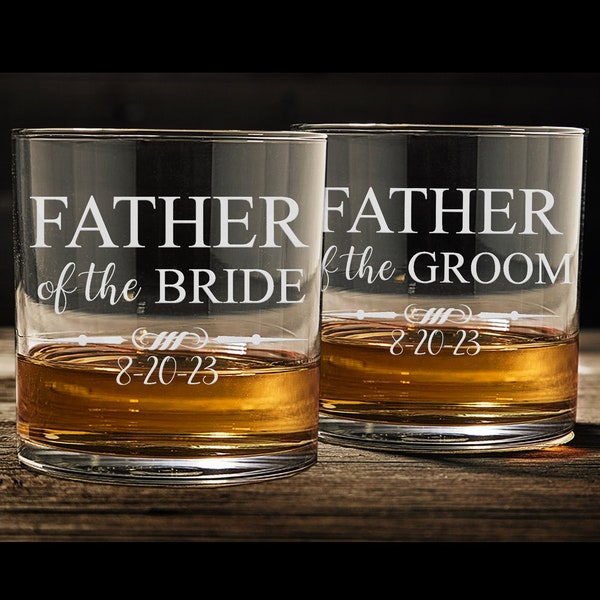 Engraved Personalized Father of the Bride or Father of the Groom Whiskey Glass