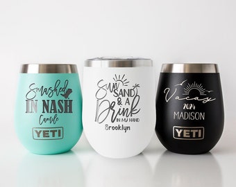 Graduation Gift, Vacation, Personalized Wine Tumbler, Nashville, Custom Yeti or Polar Camel Brand, Gift For Her, Gift For Him, Ships Fast