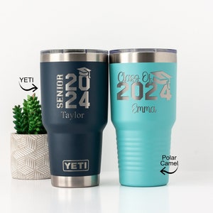 Class of 2024 Graduation Gift, Personalized Custom Engraved YETI or Polar Camel 30oz Tumbler, Graduation Gifts for Her College, High School