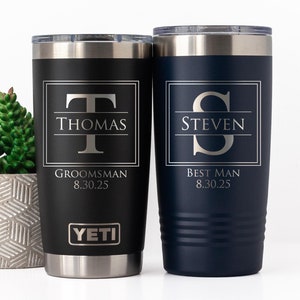 Custom Groomsman Tumbler: 20oz Insulated Wedding Party Gift