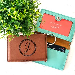 Personalized Keychain Card Holder, Monogrammed Wallet, Minimalist Wallet imagem 8