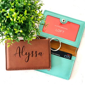 Personalized Keychain Card Holder, Monogrammed Wallet, Minimalist Wallet imagem 6