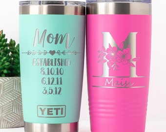 Personalized Yeti Tumbler or Polar Camel: Engraved Monogram Gift