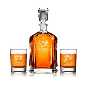 Birthday Gift, 60th Birthday, Personalized Whiskey Decanter Set, 1965 Birthday, 60th Birthday, 50th Birthday, 40th Birthday, WG130