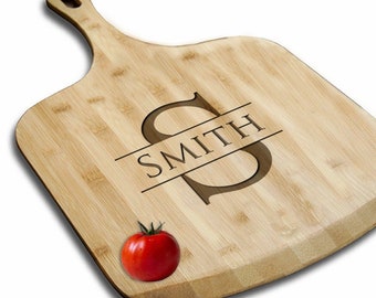 Personalized Bamboo Pizza Peel, Custom Wood Paddle Board, Pizza Lover Gift