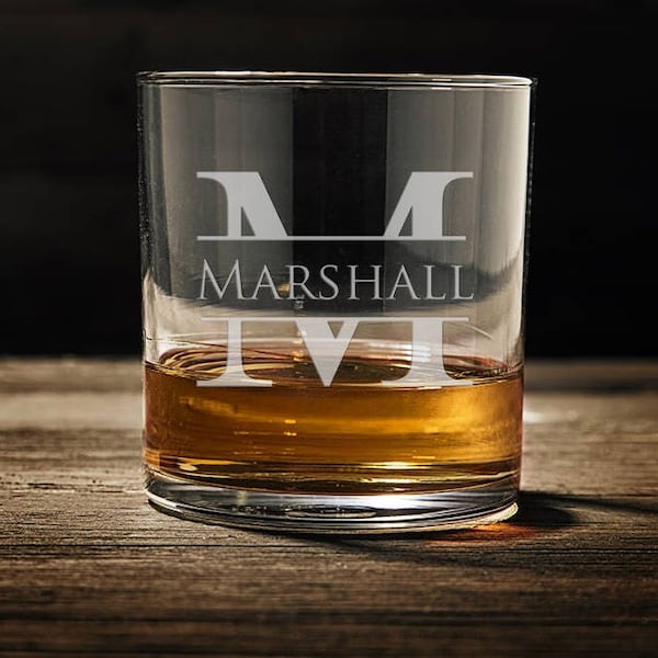 Wedding Gifts for Him, Personalized Whiskey Glasses, Gifts for Dad, Rocks Glass, Custom Whiskey Glass, Engraved Whiskey Glass, WG101
