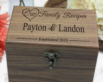 Custom Recipe Box, Personalized Recipe Box, Wedding Gifts, Wood Anniversary, Wedding Shower Gift, Recipe Binder, Recipe Box, Gift, WRB108