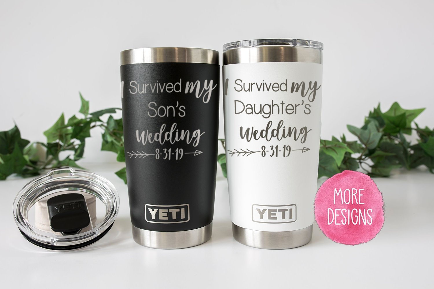 Wedding Gift 20 Oz Yeti Bride and Groom Tumbler Set, Monogrammed,  Personalized, Rambler, Engraved 