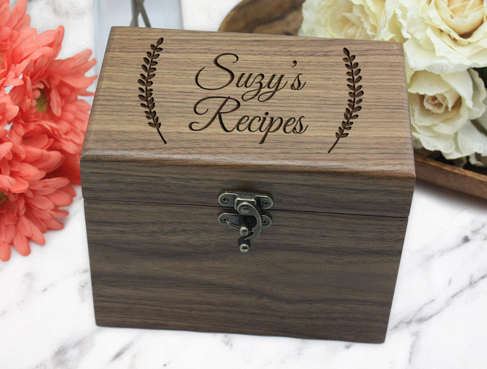 Recipe Box Personalized Recipe Box Custom Recipe Box Etsy