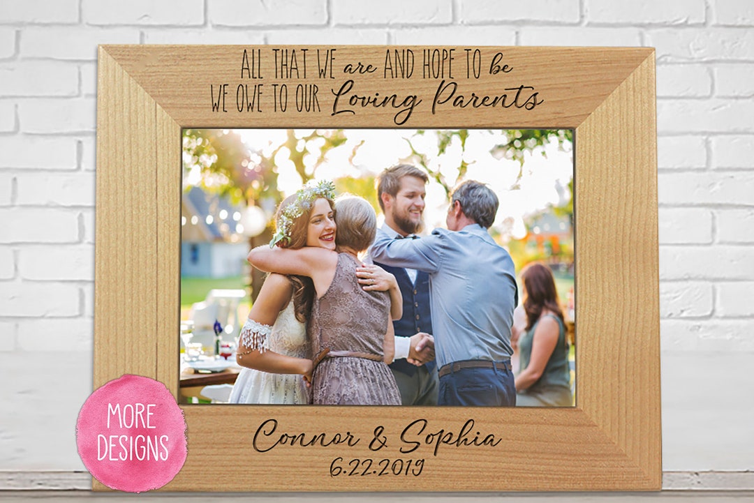 Personalized Engraved Picture Frame Parents Gift, Bride and Groom