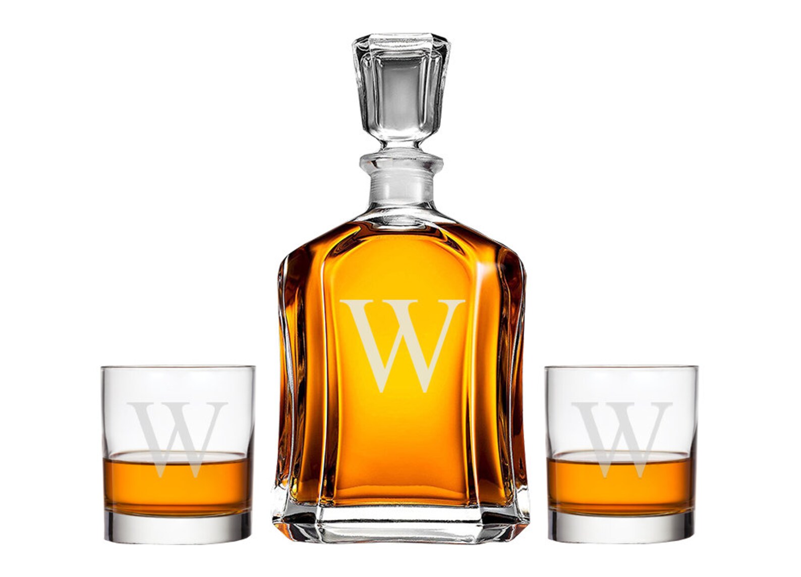 Bourbon Decanter Set With Glasses Bourbon Glasses Bourbon Etsy