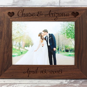 Personalized Picture Frame, Wedding Picture Frame, Walnut Picture Frame, Personalized Photo Frame, Custom Photo Frame, Wedding Gift, Gift