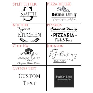 May include: A digital image showing various logo designs for a kitchen, pizza house, and chef hat. The logos are in black and white with a red and white color scheme. The logos include text such as "Smith", "Taylor's Kitchen", "Jacobson Family", "Rosners Family", "Edwards Family", "Johnson", and "Hudson Lace".