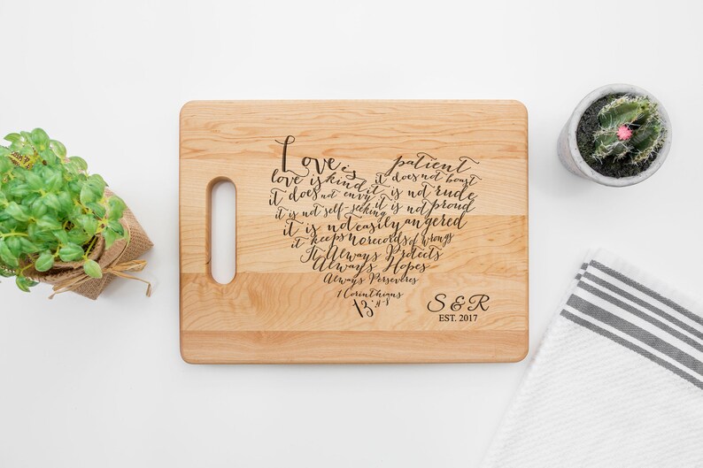 Corinthians Bible Verse Cutting Board Engraved Wedding Gift Etsy Italia