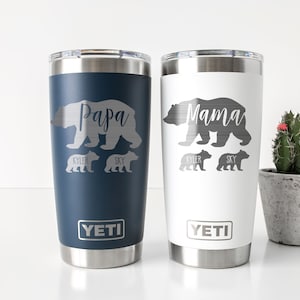 Engraved Personalized Gift, Mama Bear Yeti or Polar Camel, Mothers Day Gift, Fathers Day Gift, Gift For Mom, Mug 20oz image 8