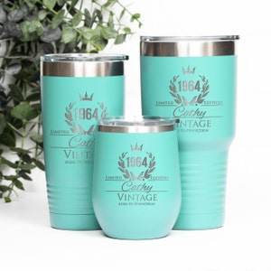 Personalized Birthday Tumbler or Wine Tumbler - Custom Name and Age - Perfect Birthday Gift For Her or Him - Keeps your drinks cold YT112