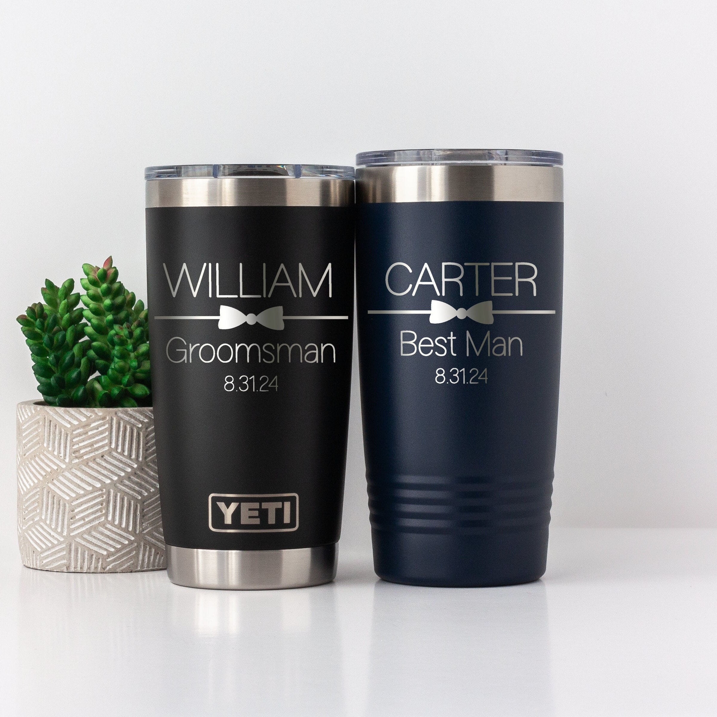 Custom Engraved 20oz Yeti® Tumbler and Polar Camel Brand, Perfect Groomsmen Proposal Gift, Best Man Gift, Personalized Gift for Him