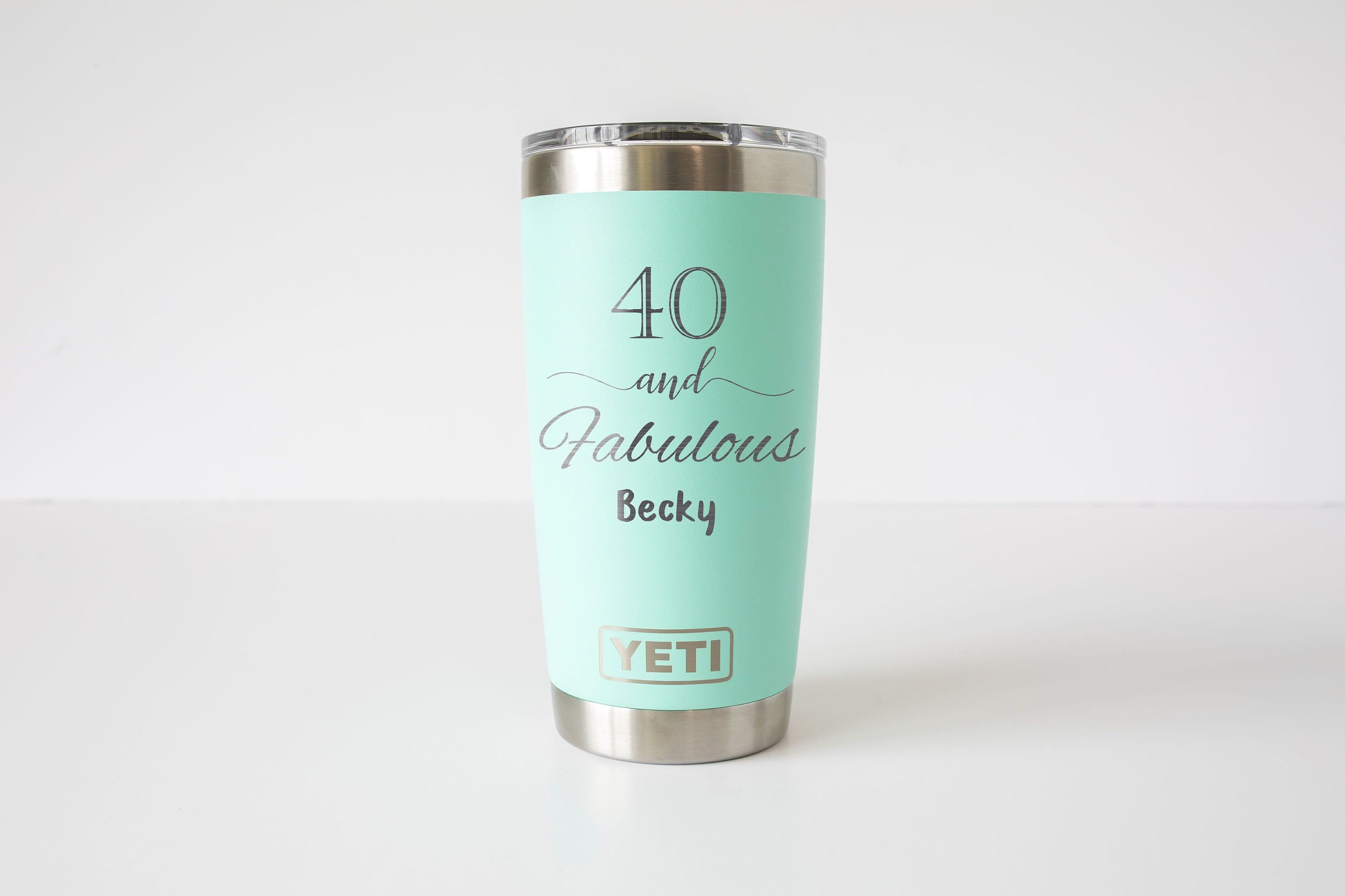 Personalized Engraved Rambler Tumblers, 40th Birthday, Yeti and