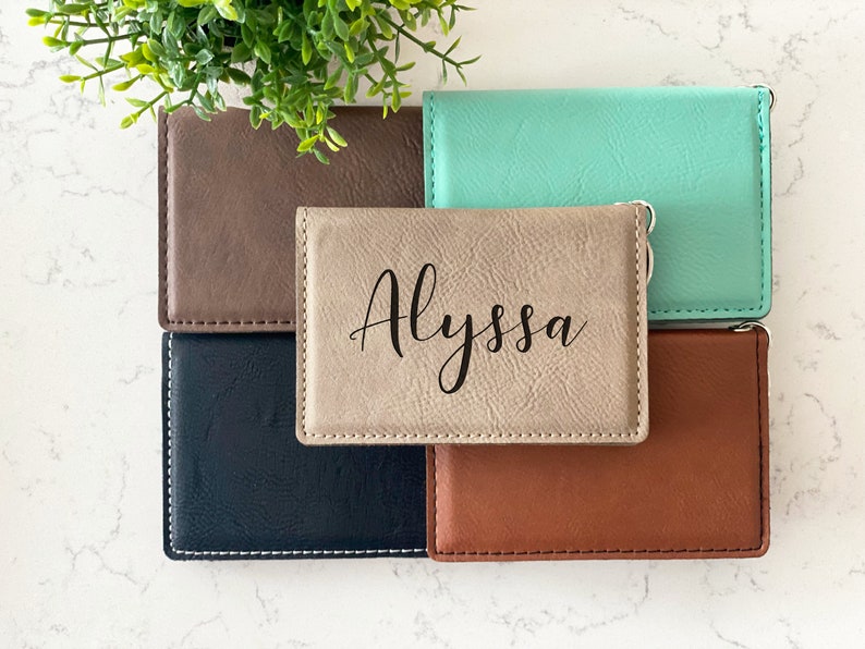 Personalized Keychain Card Holder, Monogrammed Wallet, Minimalist Wallet imagem 7
