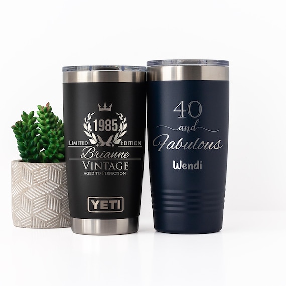 Personalized 40th Birthday Tumbler, Engraved Yeti or Polar Camel - Etsy