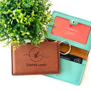 Personalized Keychain Card Holder, Monogrammed Wallet, Minimalist Wallet imagem 9