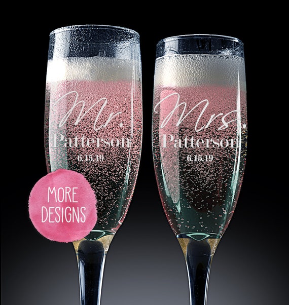 Engraved Champagne Flutes  Personalized Custom Champagne Glasses