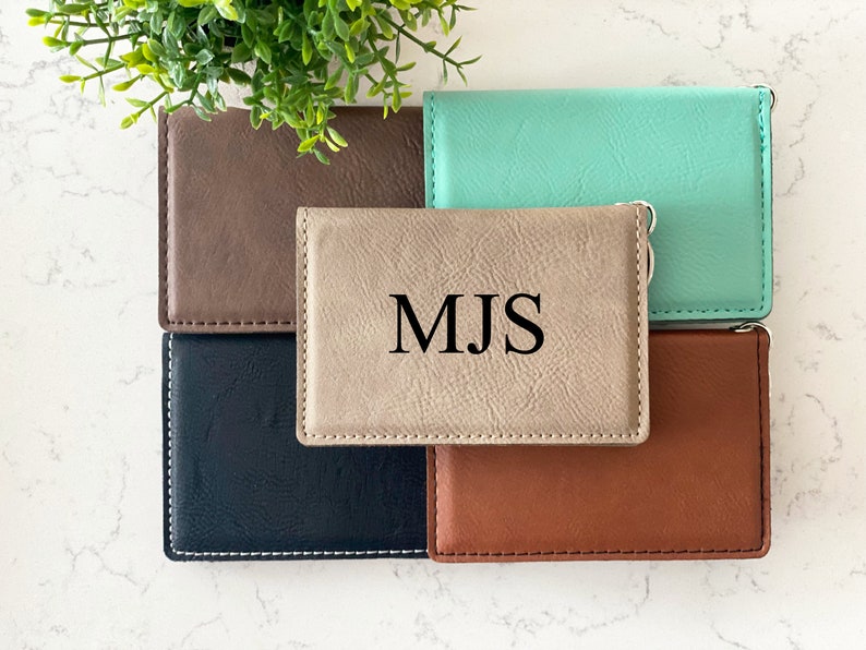 Personalized Keychain Card Holder, Monogrammed Wallet, Minimalist Wallet imagem 2