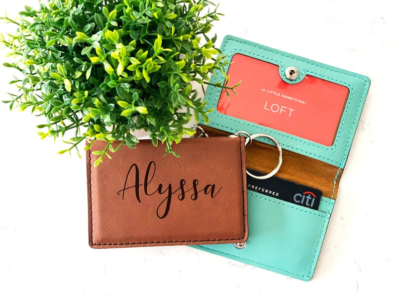 Personalized Keychain Card Holder, Monogrammed Wallet, Minimalist Wallet imagem 6