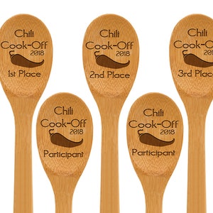 Chili Cook-Off, Wooden Spoons, Personalized Wooden Spoon, Custom Wooden Spoon Favors, WS201