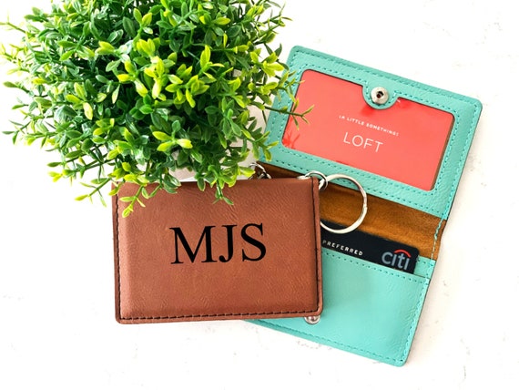 Personalized Keychain Card Holder, Monogrammed Wallet, Minimalist Wallet