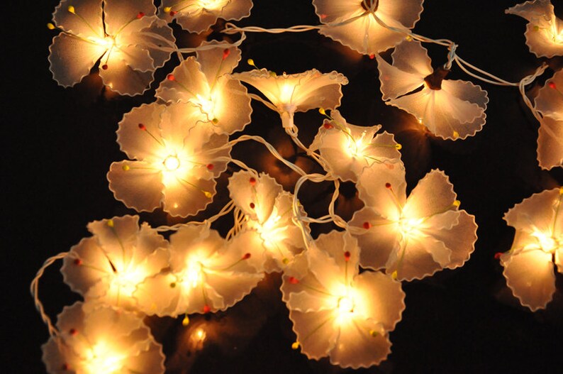 20 LED Hibiscus Flower String Lights for Home Etsy