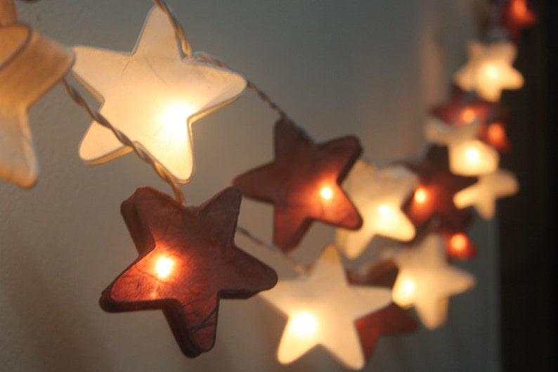 20 LED Stars Paper Lantern String Lights for Home Etsy UK