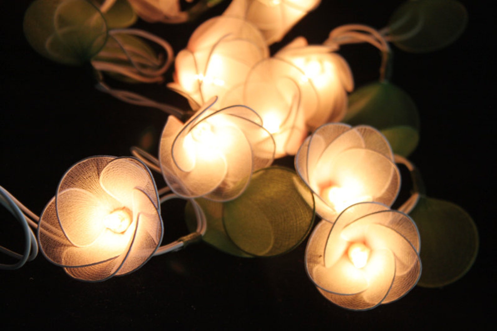 20 LED Soft Pink Flower String Lights for Home | Etsy